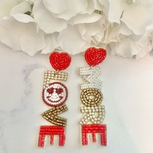 Love more seed bead earrings